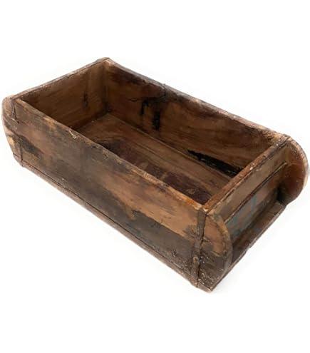 Scatola Di Legno A Forma Di Mattone - Vintage Con Finiture Metalliche 32 Cm - Foto 2