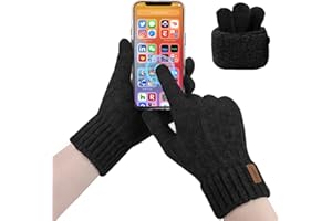 2XK-NOV 1 Paar Touchscreen Thermo Handschuhe Damen und Herren, Winterhandschuhe mit Fleecefutter (Handflächenumfang 16-22 cm), Wollhandschuhe, Fahrrad Handschuhe Winter, Fleece Handschuhe Warm