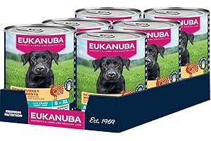Eukanuba alimento para Perros húmedo con Pavo y Zanahoria, Comida húmeda Premium sin Cereales para Perros Adultos, 6 latas de 400 g