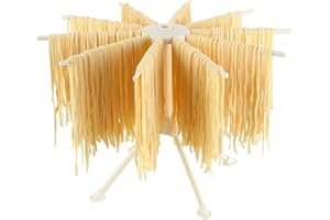 Ourokhome Collapsible Pasta Drying Rack- Plastic Household Noodle Stander with 10 Arms