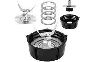 NQEUEPN 7uds Piezas de Repuesto para Licuadora, Cuchilla de Hielo para Licuadora con Tapa de Base de Tarro Pasador de Acoplamiento y 4 Juntas Junta Tórica Sello de Goma para Licuadoras Oster Osterizer