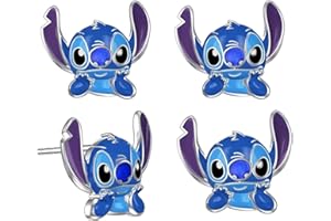 BITOWO Ensemble de boucles d'oreilles en forme de point d'anime pour filles, femmes, enfants, dames, amies, jolies boucles d'oreilles à tige pour filles, boucles d'oreilles bleues pour adolescentes,