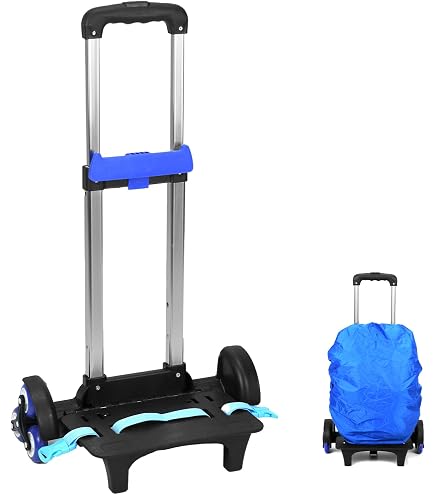 Safta Chariot à Bagage 85cm - Roues Silencieuses Caoutchouc - Système Fixation Universel Sac à Dos - Polypropylène