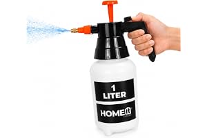 HOME It® Manuell Tryckspruta 1L med Pump – Justerbart Munstycke – UV-beständig Behållare – För Vattning, Ogräsmedel & Trädgår