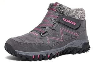 Moodeng Bottes De Neige Femmes Hiver Bottine Doublée De Fourrure Chaud Bottes Anti-Slip Bottes Trekking Chaussures de Marche