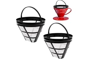 AIYING Filtre à Café Réutilisable, 1/2/3/5 Pièces Filtre Café Permanent, Filtres à Style Cône Taille 4 pour 8 à 12 Tasses, va au Lave-Vaisselle, Filtre Permanent pour Camping Voyage Bureau Domicile