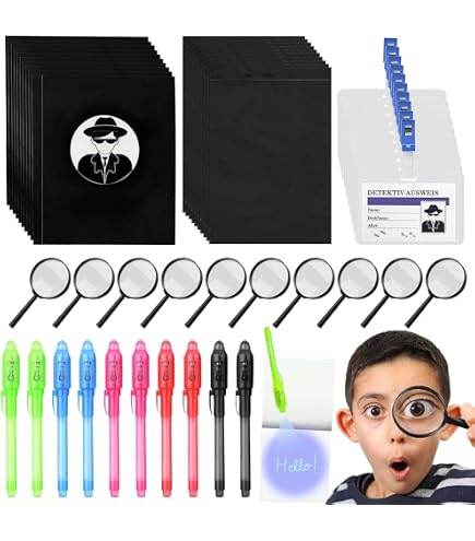 Kit Déguisement Détective Enfant - 108 Pièces - Anniversaire & Jeux D'enquête - Pour 12 Enfants