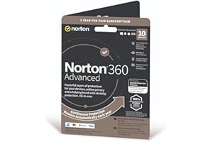 NORTONLIFELOCK Norton 360 Advanced 2023 | 10 Devices and ‎12 Month Subscription ‎with ‎Automatic Renewal, Includes Secure VPN and Password Manager, PC/Mac/iOS/Android | 1 User | Activation Code by Post