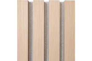Masquepack – Set de 2x Paneles Acústicos Decorativos de Madera Roble Natural MDF 240x60 cm - Paneles Decorativos para Pared, Absorción de Sonido y Diseño Moderno (240x60 cm - Gris, 2)