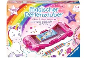 Ravensburger Magiczny magiczny perłowy czar, bransoletki z pereł, kreatywny zestaw do majsterkowania dla dziewczynek od 5 lat, z ramą tkacką i ponad 1000 koralików