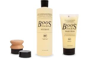 Boos Block Skärbrädsolja och Vax Set - Olja för Skärbräda - Olja Huggkubb | Mystery Oil (473 ml) + Board Cream (148 ml) + Vaxapplikator - Skärbrädsvax - Bivax - Livsmedelsgodkänd Mineralolja