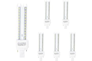 Aigostar Pack de 5 Bombillas LED PLC 2U, tubo de 11W Maiz G24d-3, 2 Pines, Luz fría 6500K, 1070Lm, No regulable