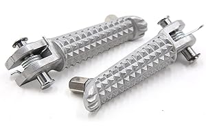 UXCELL sourcingmap 1 Pair 7mm Aluminium Alloy Motorcycle Footrest Footpeg Silver Tone