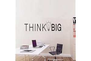 SEATUNE Wall Stickers for Bedroom, Teamwork Wall Decal, Quotes Inspirational Positive Motivational Office School Classroom College, Yoga Sports Exercise Football Vinyl Art Decor Home, Think Big 25"X7"