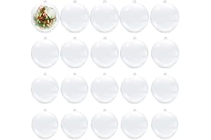 Jangostor 20 Piezas Bolas de Navidad, 40 mm, 50 mm, 60 mm, 80 mm Bola de Adornos navideños, Decoraciones de Navidad rellenables de plástico DIY Bolas de árbol Bolas artesanales Bola Transparente
