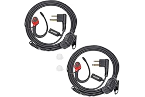 UAYESOK Radio bezpieczeństwa, słuchawki, 2-pinowy zestaw słuchawkowy w kształcie litery G, Walkie Talkie z mikrofonem PTT z redukcją szumów i wkładkami dousznymi do 2-kierunkowego radia Motorola CP040