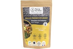 TERRA FERTILIS - Fertilisant Plantes spécial Potager - à base de Biochar Mycorhizé - Augmente la production et améliore la résistance des légumes - Réduit les besoins d’engrais et d'arrosage - Sac 1kg