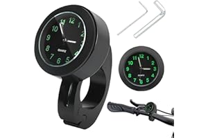GAROMIA Horloge de guidon de moto - Noir - 22-25 mm - Support de guidon - Horloge pour moto, montres de moto pour guidon, horloge de moto - Guidon pour vélo et moto