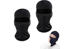 ZesNxj 2 Stücke Sturmhaube Kinder, Sturmhaube Motorrad Sommer, Kinder Elastisch Sturmmaske Schwarz Unter Helm, Skimaske Schwarz für Jungen Mädchen Radfahren Sports Ski