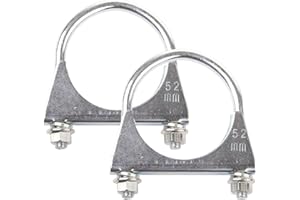 GILEN 2 Pcs 52mm Exhaust Clamp, Heavy Duty Exhaust Clamps U Clamps, Special Clamp for Exhaust Pipe U-Shaped Galvanized Pipe Clamp, Exhaust U Bolts for 52mm Diameter Exhaust Tail Pipe Clamps