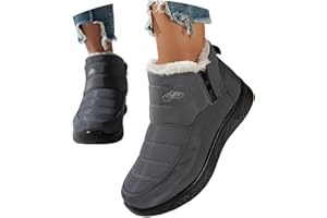 NUQQICHONGTIAN Winterstiefel Damen Warm Plush Gefütterte Winterschuhe Schneestiefel Winter Schlupfstiefel Kurzschaft Stiefel Boots Schuhe Outdoor
