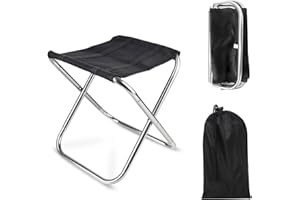 JUMRHFAN Tabouret Pliant Portable, siège en Aluminium Pliable extérieur, Tabouret Pliable léger avec Sac de Transport pour Adultes et Enfants Camping pêche Pique-Nique Voyage randonnée Plage