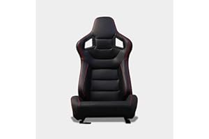 M MODAUTO Asiento Deportivo Coche,Semibaquet Ajustable,Ríeles incluidos,Conductor y Pasajero,para Coche y Simulador de Conducción,Modelo N701R,Ojos Negro