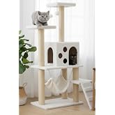 Reyo Pet B-10 Hamaklı Yuvalı L&uuml;x Kedi Tırmalama Oyun Evi Beyaz