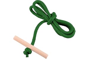 Awroutdoor Schlittenseil Zugseil, 1.5 mtr. Schlittenseil mit Holzgriff, Schlittenseil Ziehgurt Lang Stark, Schlittenseil mit Schlaufe, Zubehör Zugseil für Schlitten, Ideal zum Ziehen von Schlitten