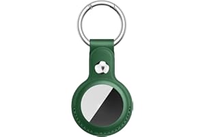 Meliya Custodia AirTag Portachiavi per Apple Airtag, Pelle Custodia per Airtag Apple con Portachiavi, Pelle Cover Protettiva per AirTag per Tracker per Zaini e Animali Domestici (Verde scuro)