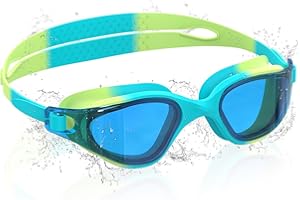 Ambienden Gafas Natación para Niños, HD 180° Gran Angular de Visión Gafas de Natación para 3-14 Años, Antivaho, Protección UV, Ajuste Rápido, Sello de Silicona para No Fugas, Gafas Piscina Unisex
