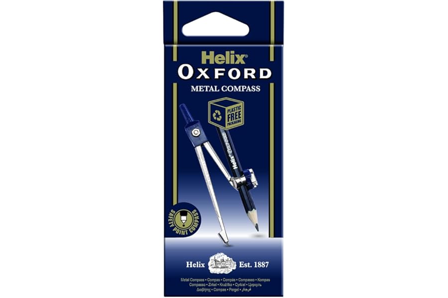 Helix Oxford Metal Compass & Pencil, Navy Blue
