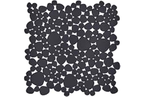 FLIESENPROFI.DE Mosaikfliese Drops Keramik Kieselstein-Optik Dekosteine Dekorsteine Kiesel 27,5x27,5 cm, 1 Mosaikmatte (Schwarz matt)