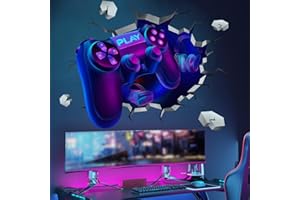 COVPAW Tatuaż ścienny 3D dla graczy, naklejka ścienna do pokoju dziecięcego, dla chłopców, kolorowy plakat gamingowy, obraz ścienny do sypialni, dla chłopców, nastolatków, gra wideo, styk ścienny do