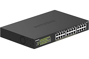 Netgear Switch Ethernet 24 Ports PoE Gigabit (GS324P) avec 16 Ports PoE + à 190W, Boîtier Métallique Solide sans Ventilateur