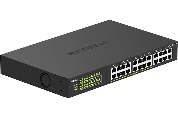 Netgear Switch Ethernet 24 Ports PoE Gigabit (GS324P) avec 16 Ports PoE + à 190W, Boîtier Métallique Solide sans Ventilateur