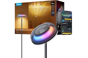 Govee Golvlampa med tre separata RGBIC-zoner, Matter-kompatibel | Alexa-kompatibel golvlampa med 80 + scenlägen, 1 000 lm, 2 700–6 500 K, perfekt för vardagsrum och sovrum