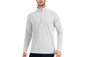 EKLENTSON Men's Sun Protection Long Sleeve T-Shirt UPF 50+ 1/4 Zip Up Lightweight Performance Running Rash Guard Top