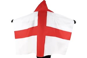 KANDYTOYS Toyland® ADULT ST GEORGE CROSS ENGLAND FLAG CAPE - 2022 WORLD CUP - FOOTBALL SUPPORTERS CAPE