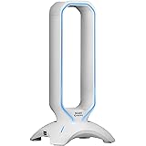 Mars Gaming MHHXW, Soporte Cascos Gaming, RGB Flow, 2x USB 2.0, Blanco