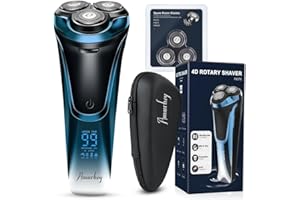 ‎AMURHEY Rasierer Herren Elektrisch Snapbuy/Mit 3er Ersatzköpfen/Nass- und Trockenrasierer/Elektrorasierer mit Pop-up Trimmer / 99 Min. Laufzeit/Bartschneider/LED Anzeige/Reiseetui