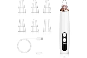 BOBOPACK Extractor de Vacío Aspira Puntos Negros para Cara, Aspirador de Puntos Negros, Aspirador de Puntos Negros Profesional con 6 Cabezales para Extractor y 3 Modos de Aspiración, Carga USB para Eliminación