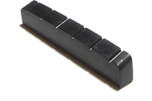 BLACK DOG MUSIC Right handed guitar top nut six string 48mm x 5mm in Black, White or Ivory (Black)