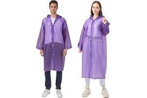 UPSEN Rain Ponchos for Adults, Reusable Raincoats for Women Men, 2 Pack Emergency Rain Jacket with Hood for Disney Outdoor