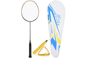 BAIHUALIN Whizz T100 High Modulus Graphite Badminton Racket with Carrying Bag & Grip Tape (83 Grams, 24 lbs Tension)