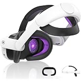 UPOK 2-Piece Comfort Head Strap Kit for Meta/Oculus Quest 3 - Elite Strap and Silicone Face Pad Cover | Lightweight VR Headst
