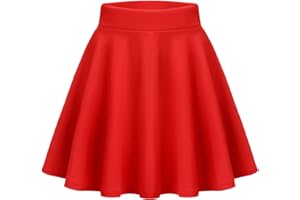 Zeagoo Jupes Femme Short Jupe Basic Taille Elastique A-Ligne Mini Jupe Courte Patineuse Jupe Casual Skirt