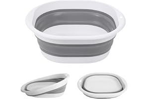 CHONGNING Collapsible Washing Up Bowl, Portable Wash Basin Silicone Plastic Basket Multipurpose Outdoor Travel Basin Camping Sink, Space Saving Folding Washtub (5L)