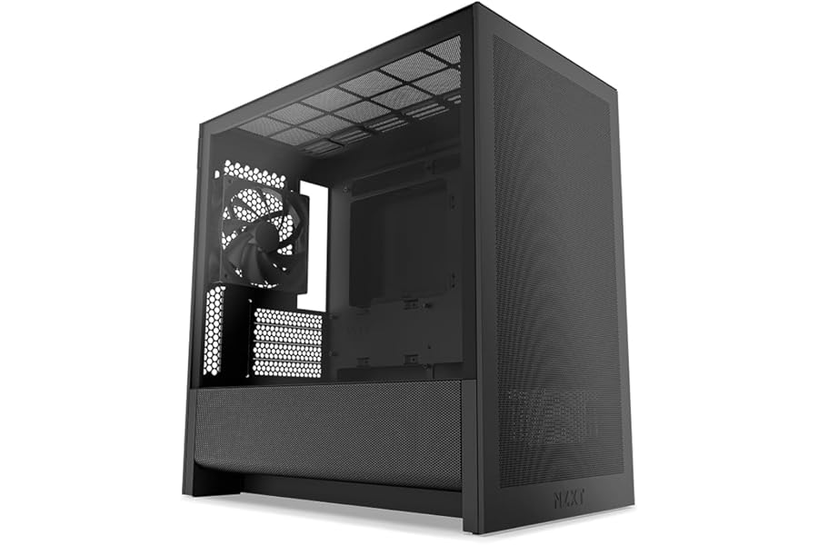 NZXT H3 Flow – Micro-ATX PC Case – Optimized Airflow – Includes 1 x 120mm Rear Fan – Supports Full-Sized GPUs – Fits 280mm Front, 240mm Top Radiator – Back-Connect Motherboard – Black