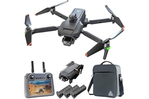 X-Verse Dron SG909 z kamerą 4K, ekranem RC, 3-osiowym gimbalem, odległością pilota 6 km, unikanie przeszkód w 4 kierunkach, drony Quadcopter dla dorosłych, 3 baterie